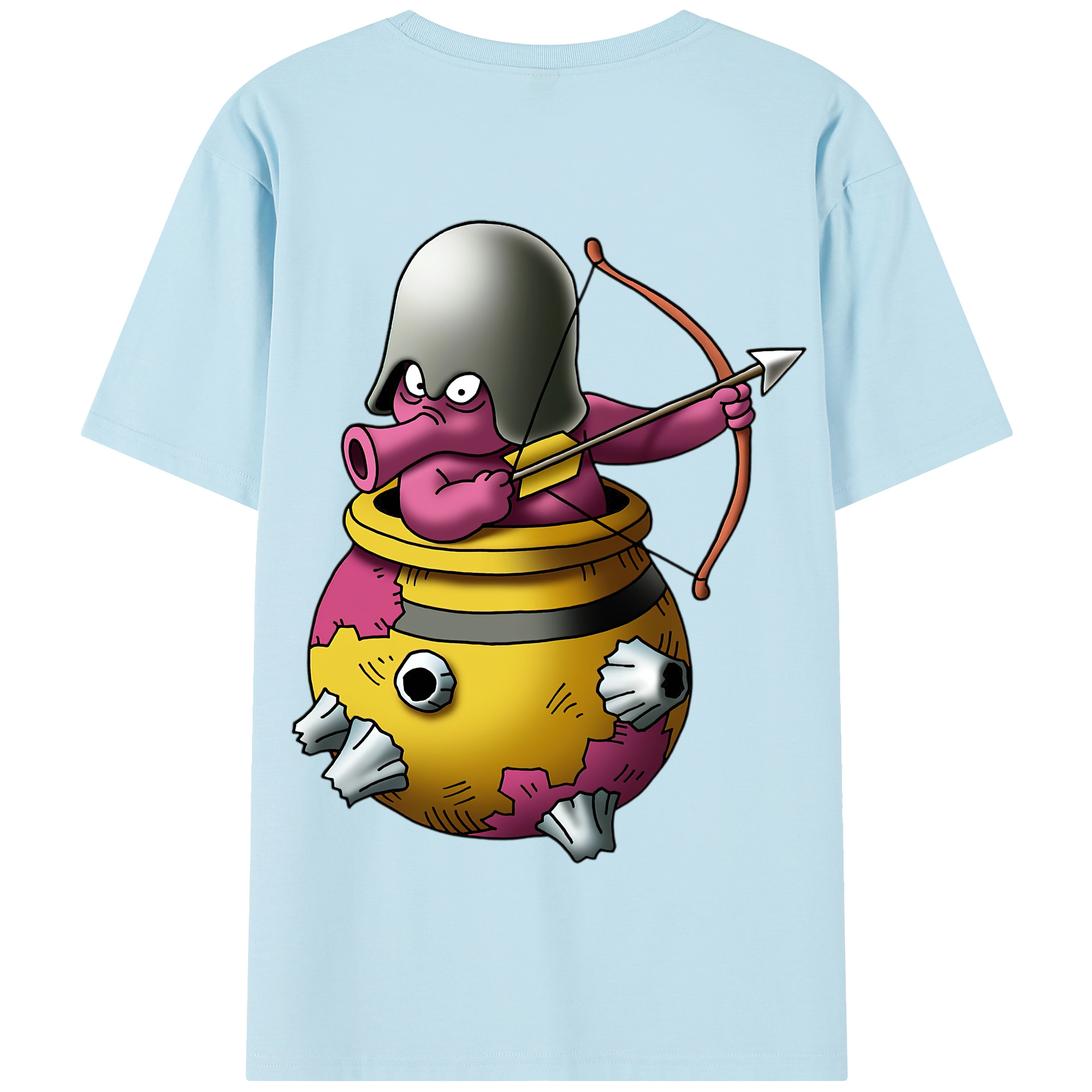 （画像用） ドラゴンクエスト Doragon Kuesuto Dragon Quest 綿100％半袖Tシャツ（背面プリント）